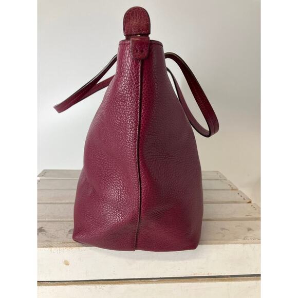 SALVATORE FERRAGAMO LARGE WINE PEBBLED LEATHER HANDBAG ASIS - Picture 5 of 16